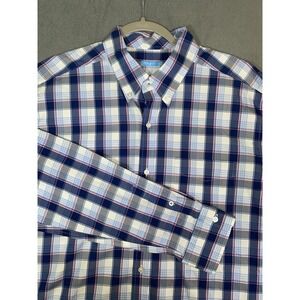 J McLaughlin Men's Button Down Long Sleeve Blue/pink Plaid Cool/lightweight